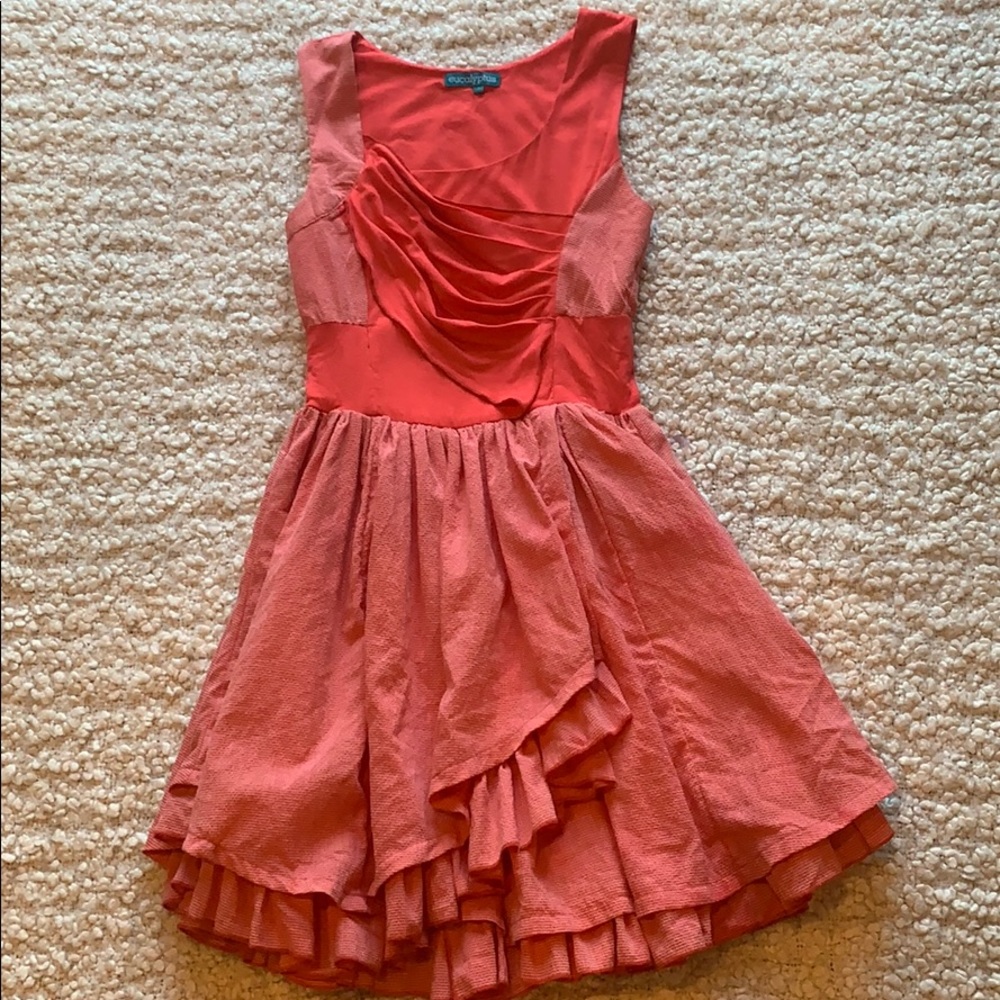 Ruffles coral dress